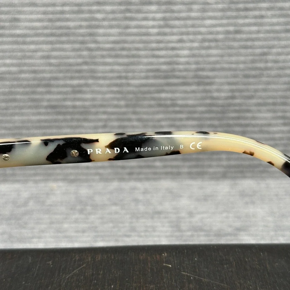 Prada VPR 10R Black Tortoise Shell Cat Eye Eyeglass Frames 53-17-140 Italy Y2k